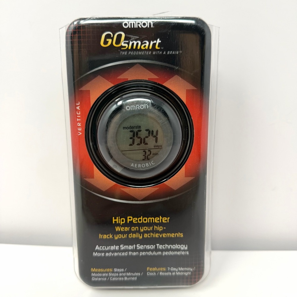 Omron Go Smart HJ-151 Hip Pedometer Black W/ Smart Sensor Technology Brand New